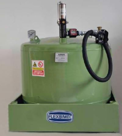 cisterna gasolio da 490 lt con bacino di contenimento e pompa erogazione pneumatica (optional)